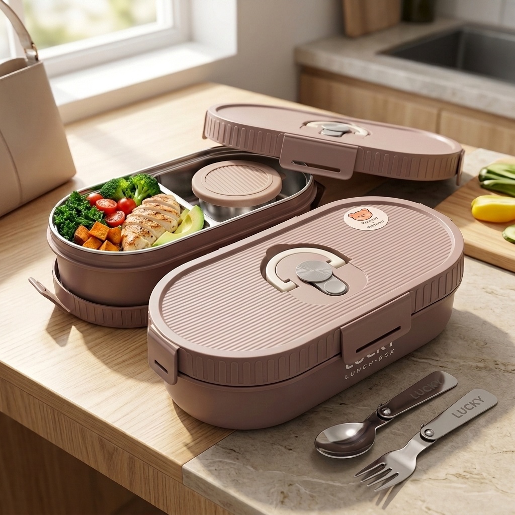 Bento Box Two Tier - Microwavable 304 Stainless Steel Bento Box