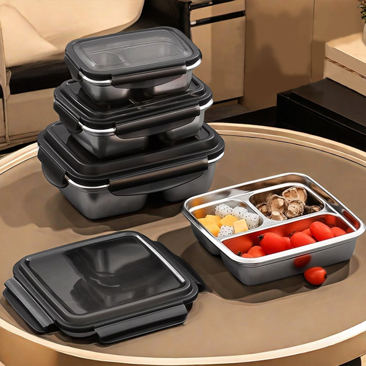 WORTHBUY 2/3 Grids 304 Stainle - Bento Box Two Tier ulasan dan harga