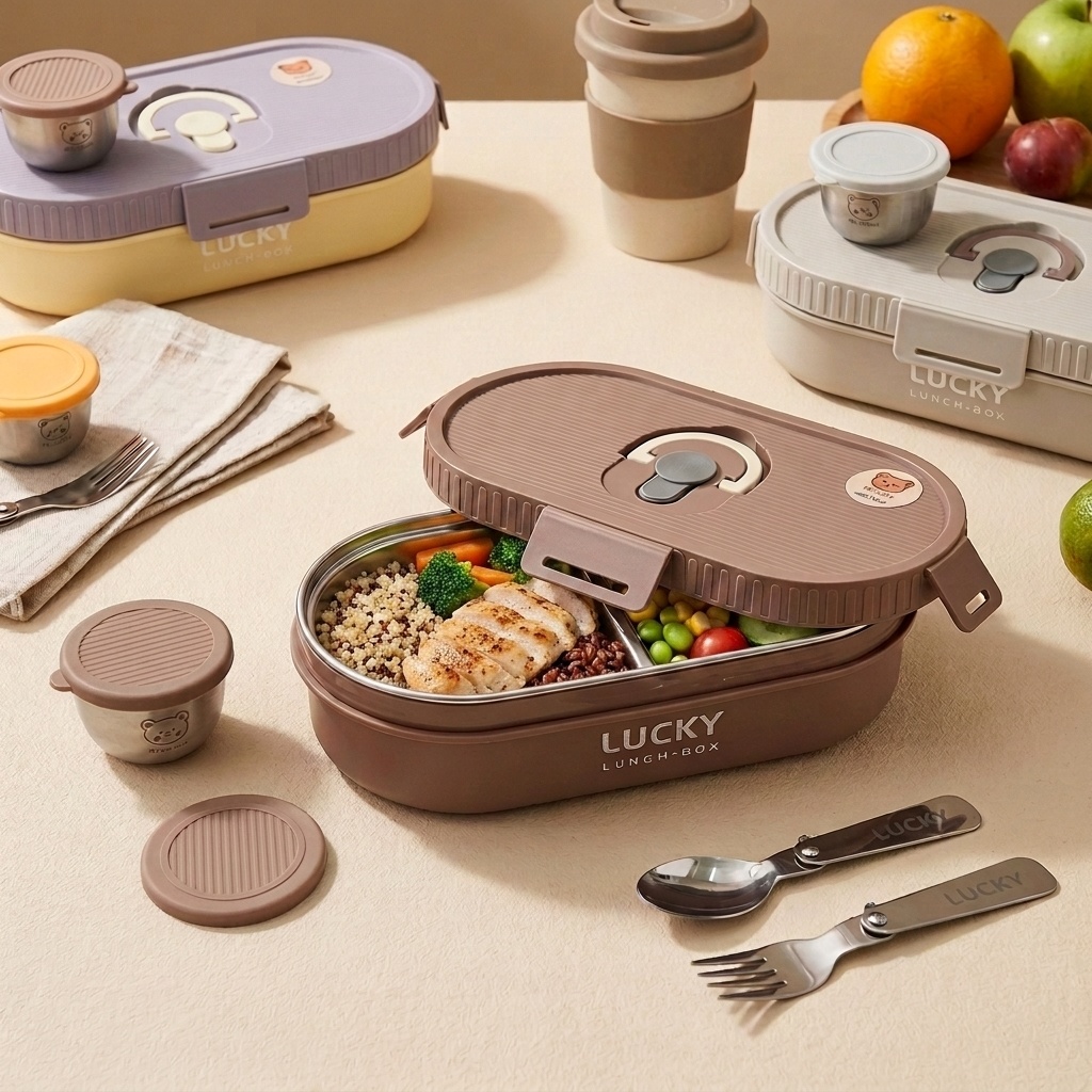 Microwavable 304 Stainless Ste - Bento Box Two Tier ulasan dan harga