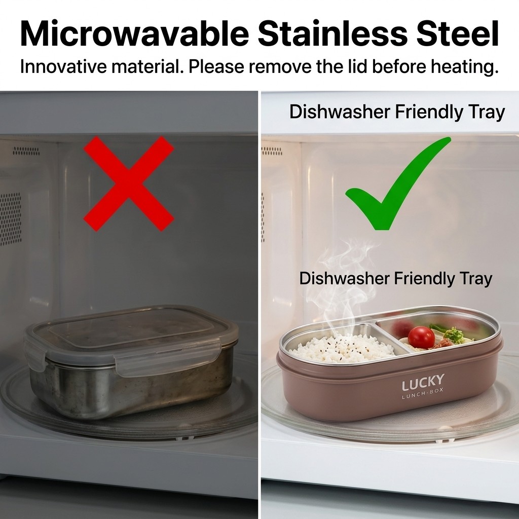 Microwavable 304 Stainless Ste - Bento Box Two Tier ulasan dan harga