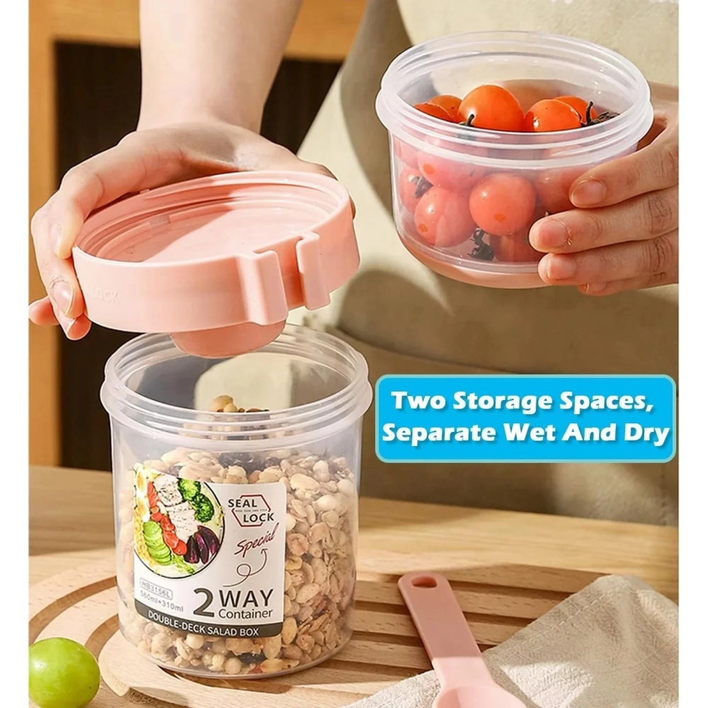 Portable Salad Cup Breakfast C - Bento Box Two Tier ulasan dan harga
