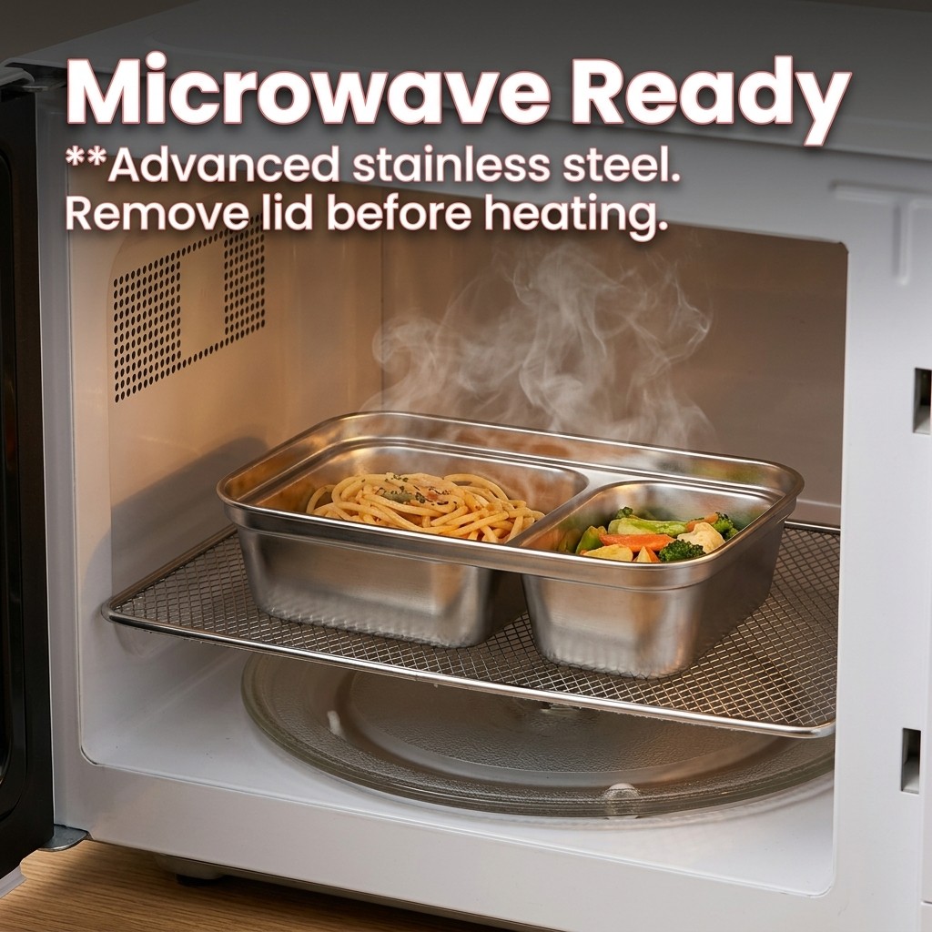 Microwave Safe 304 Stainless S - Bento Box Two Tier ulasan dan harga