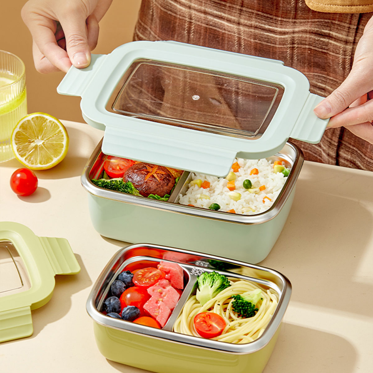 Microwave 304 Stainless Steel  - Bento Box Two Tier ulasan dan harga