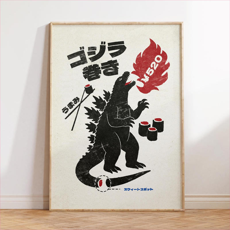Japan Food Art Poster Retro Ja - Japanese Lifestyle And Food ulasan dan harga