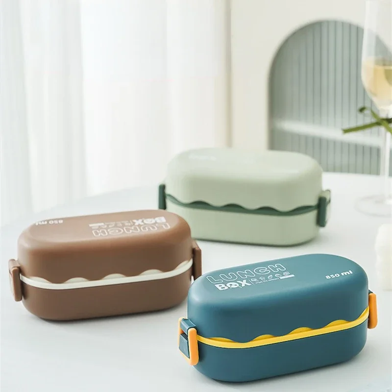 850ML Lunch Box Double-layer P - Bento Box Two Tier ulasan dan harga