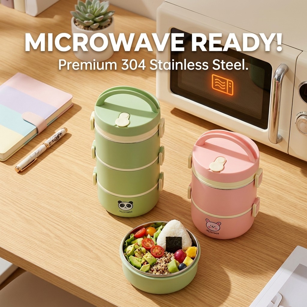 304 Stainless Steel Thermal Lu - Bento Box Two Tier ulasan dan harga