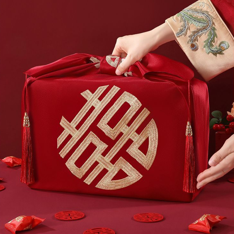Chinese Style Red Handkerchief - Furoshiki Wrap Cloth ulasan dan harga