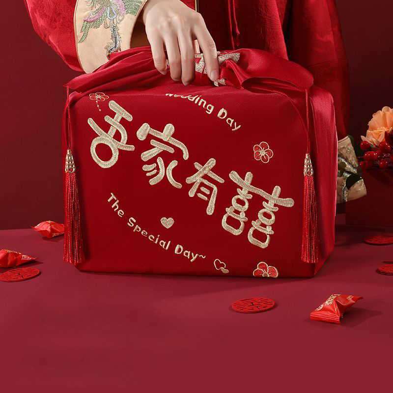 Chinese Style Red Handkerchief - Furoshiki Wrap Cloth ulasan dan harga
