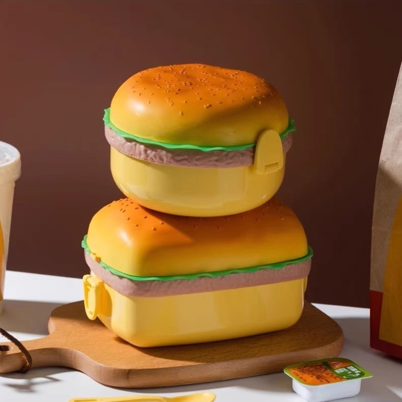 Hamburger Lunch Box Double Tie - Bento Box Two Tier ulasan dan harga