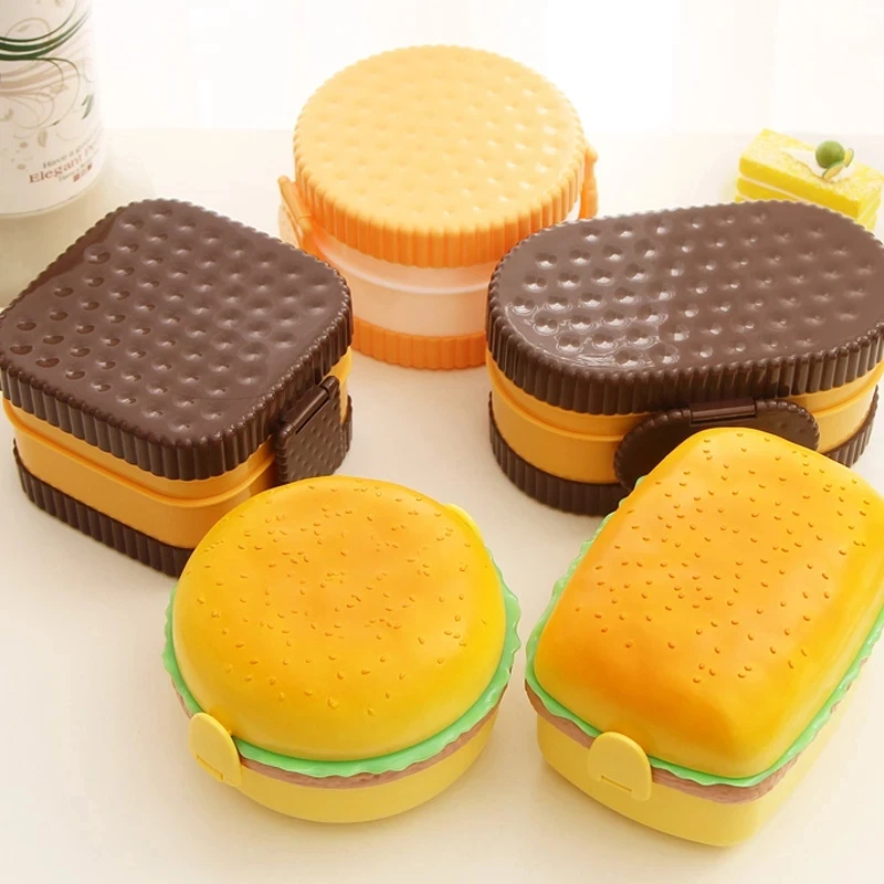 Hamburger Lunch Box Double Tie - Bento Box Two Tier ulasan dan harga