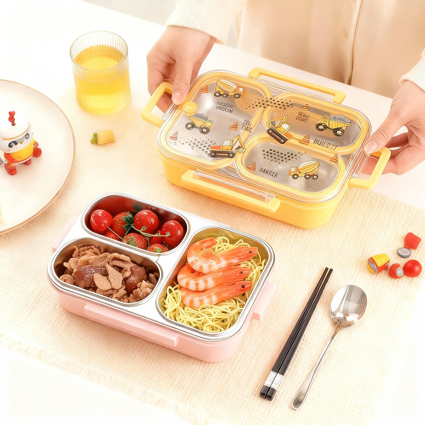 Large Capacity Cartoon Childre - Bento Box Two Tier ulasan dan harga